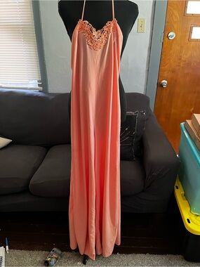Blush Pink Crochet-Trim Jumpsuit